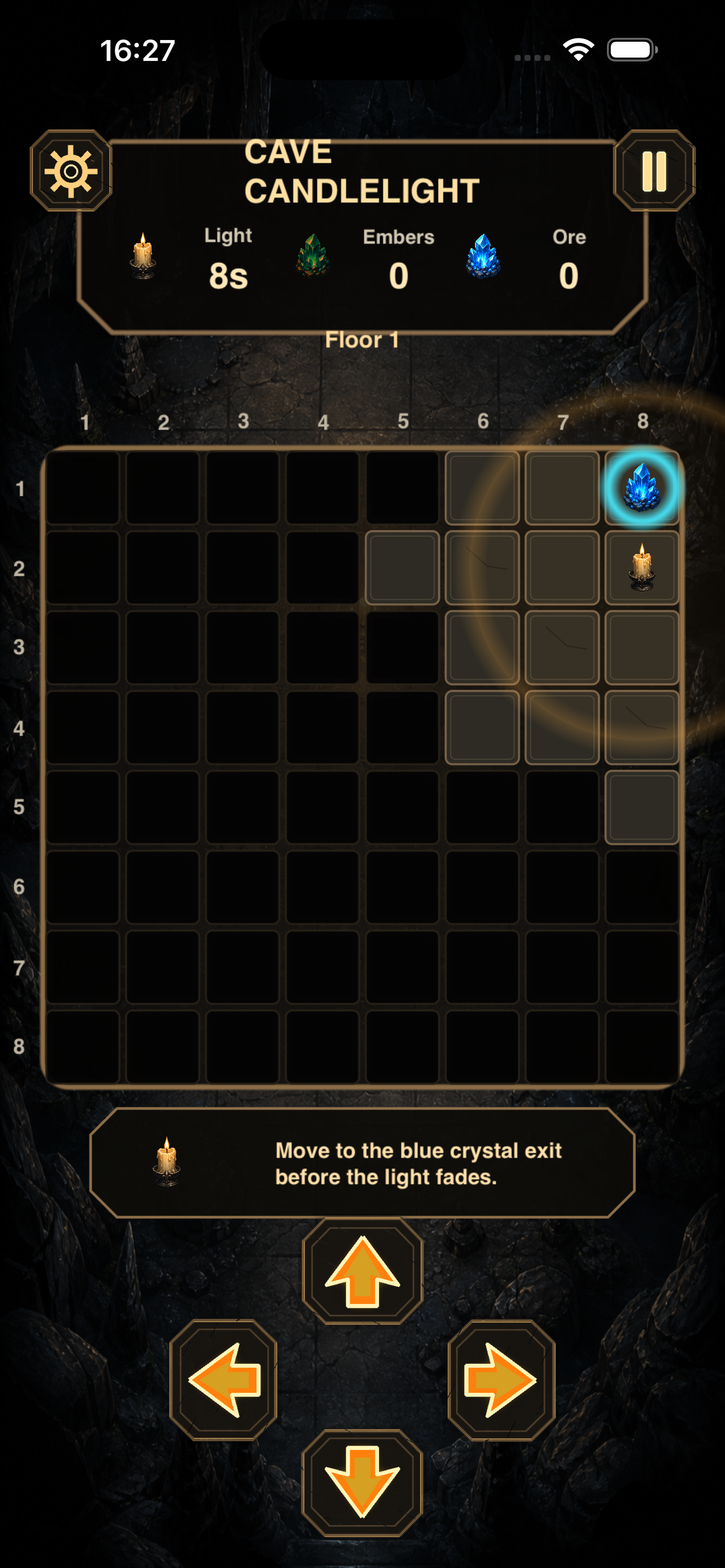Candle Cavern Trail exit crystal screenshot